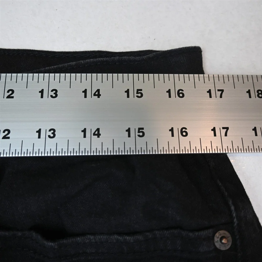 Levis 34x34 Black Stretch Denim 505 Straight Mens Jeans